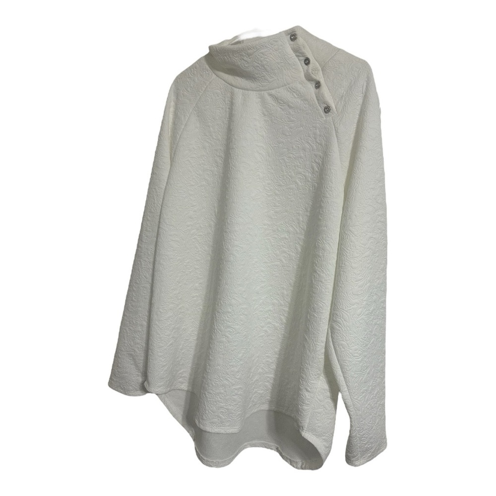 Womens Like Love White Textured Long Sleeve Top
Size 3X